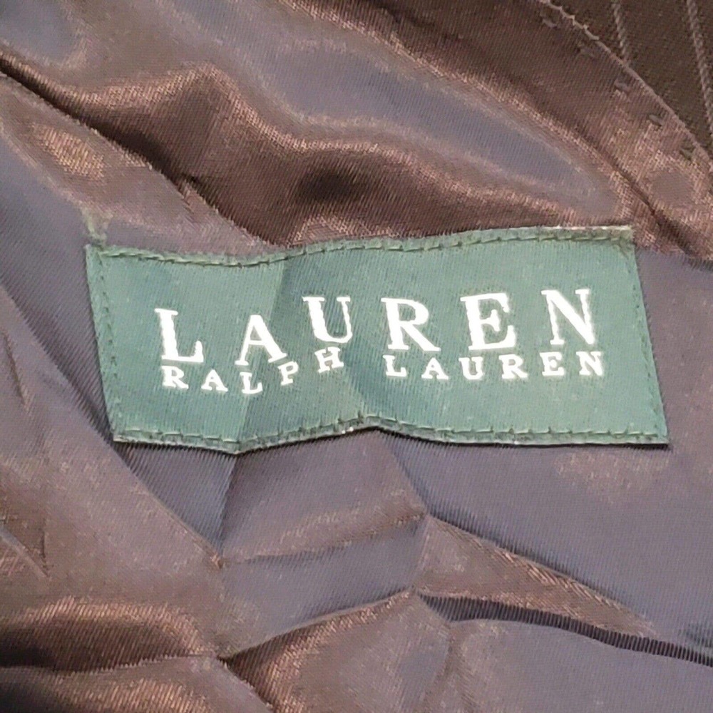 Lauren Ralph Lauren Mens 42 R Gray Pinstripe Wool Blazer Jacket Two Button - Picture 4 of 8